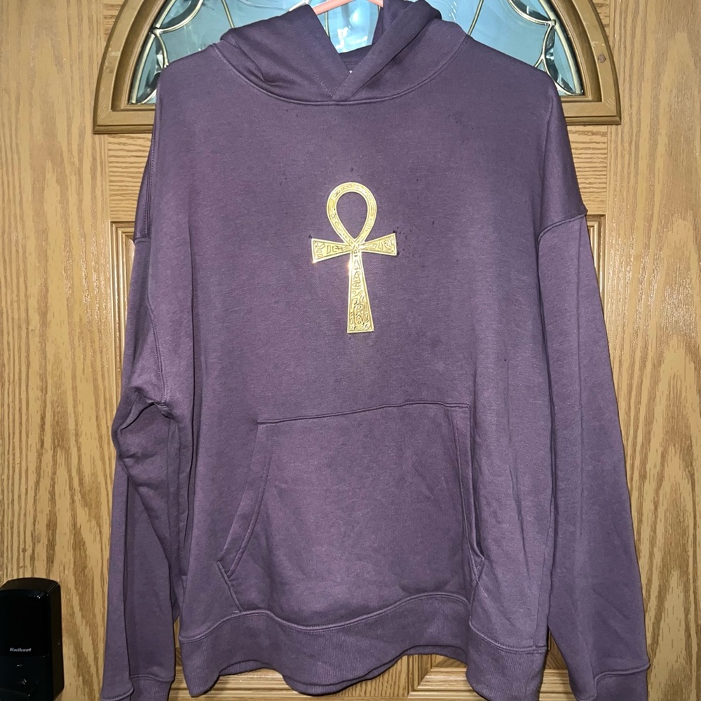 🔮 Medium Brass Ankh Hoodie Purple 🔮